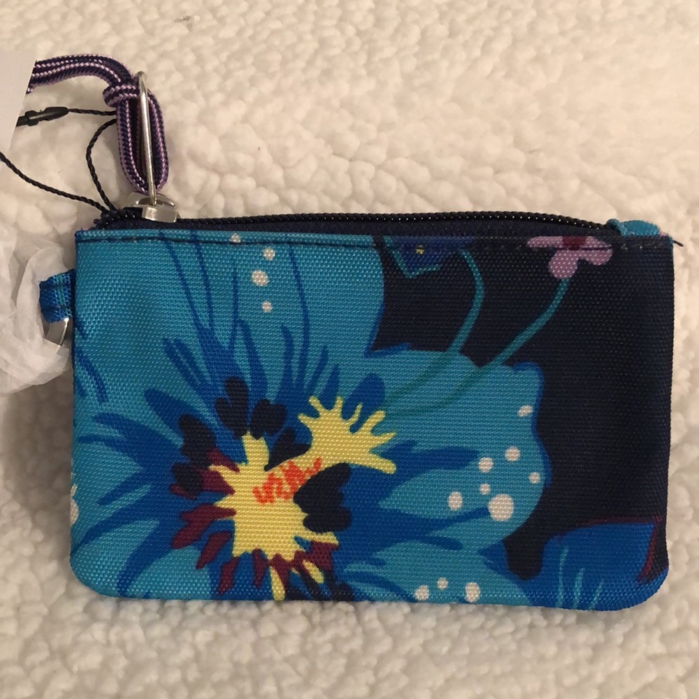 Vera Bradley Zip ID Lanyard set FIREFLY GARDEN - Picture 5 of 7